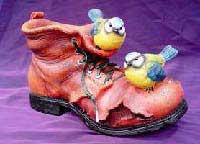 Resin Blue Tits boot planter small �10.99